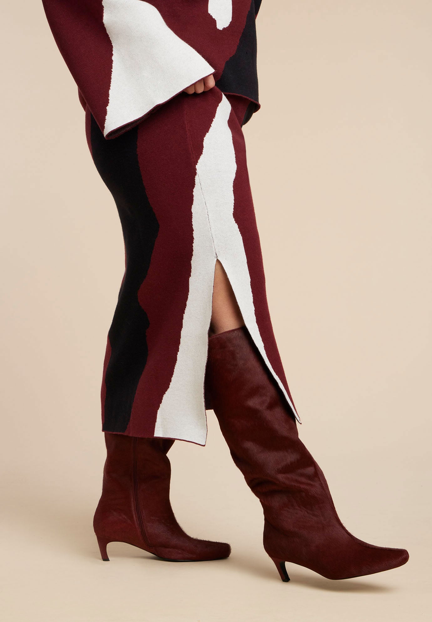 Calf Hair Kitten Heel Boot image number 0