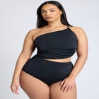 One Shoulder One Piece Swimsuit With Cutout image number null