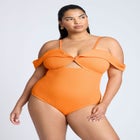 Off The Shoulder One Piece Swimsuit image number null