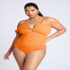 Off The Shoulder One Piece Swimsuit image number null