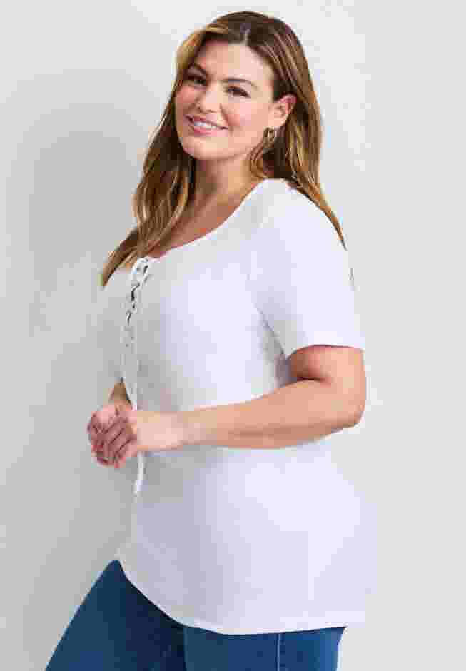 Lacing Detail Tunic Tee image number 2