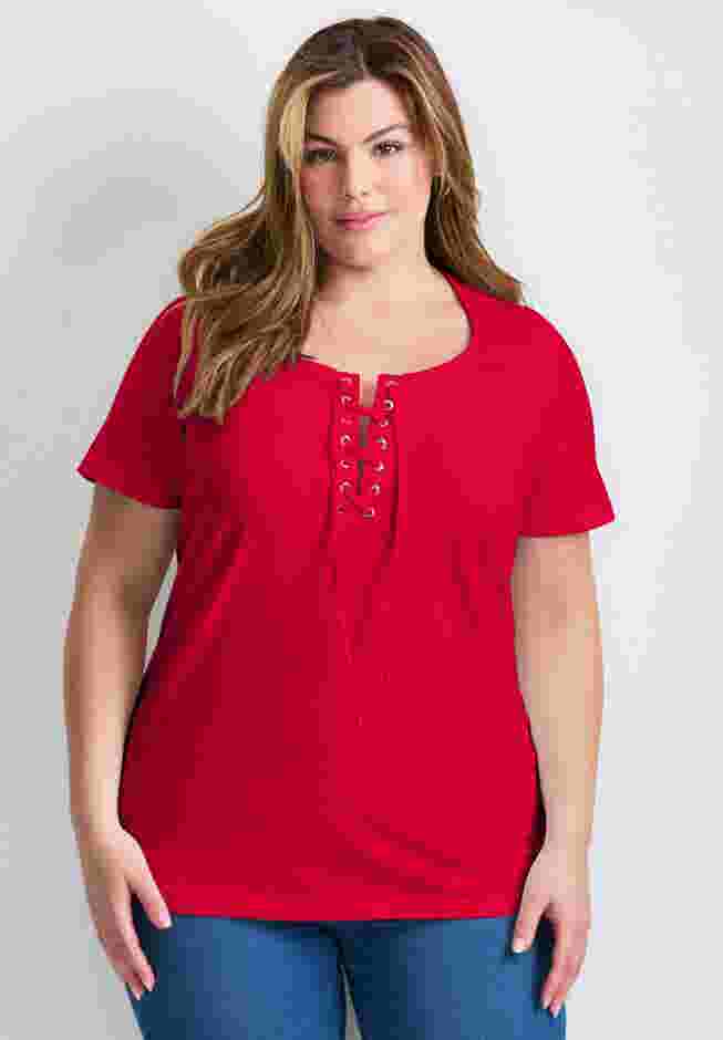 Lacing Detail Tunic Tee image number 0