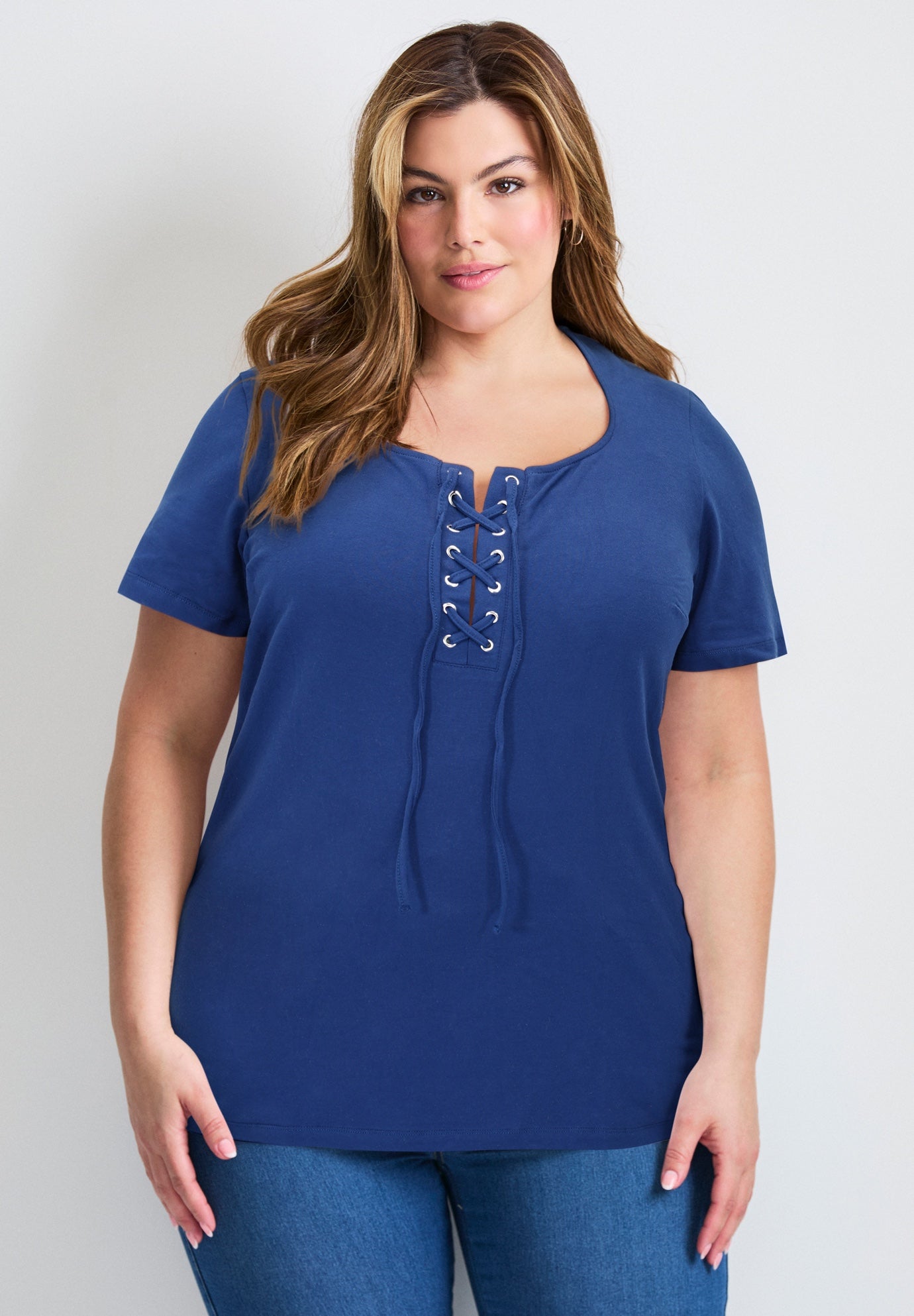 Lacing Detail Tunic Tee image number 0