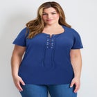 Lacing Detail Tunic Tee image number null