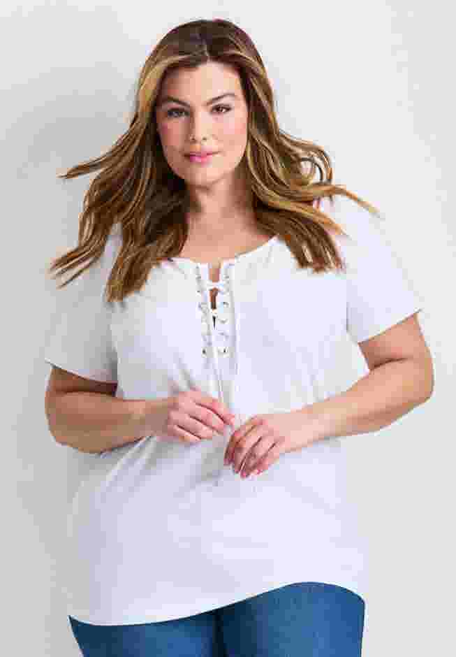 Lacing Detail Tunic Tee image number 0