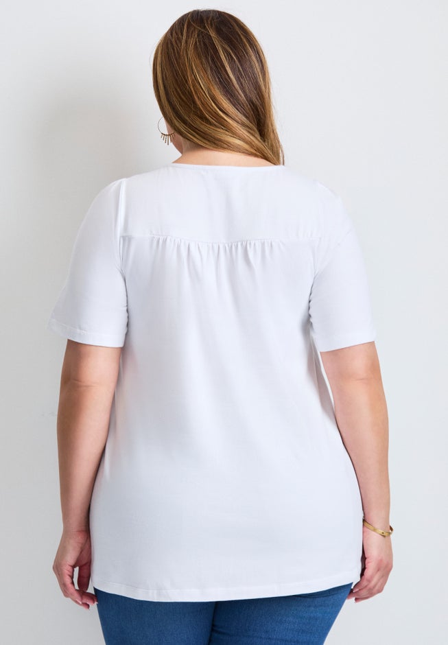 Smocked Squareneck Top image number 1