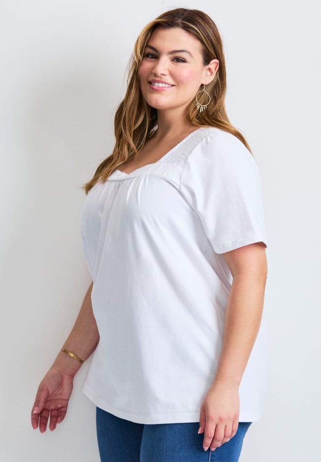 Smocked Squareneck Top image number 2