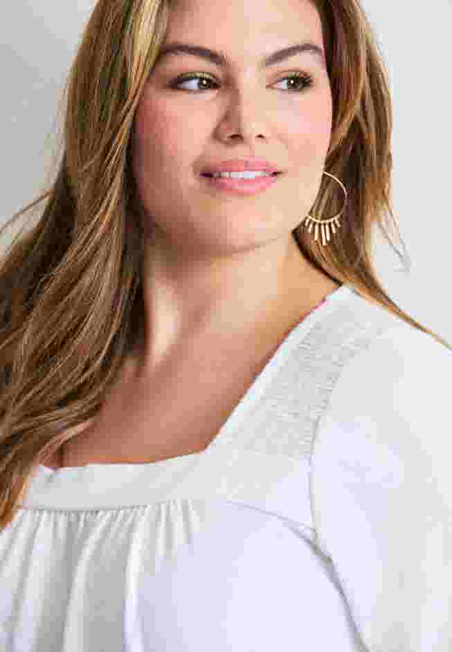 Smocked Squareneck Top image number 3