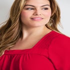 Smocked Squareneck Top image number null