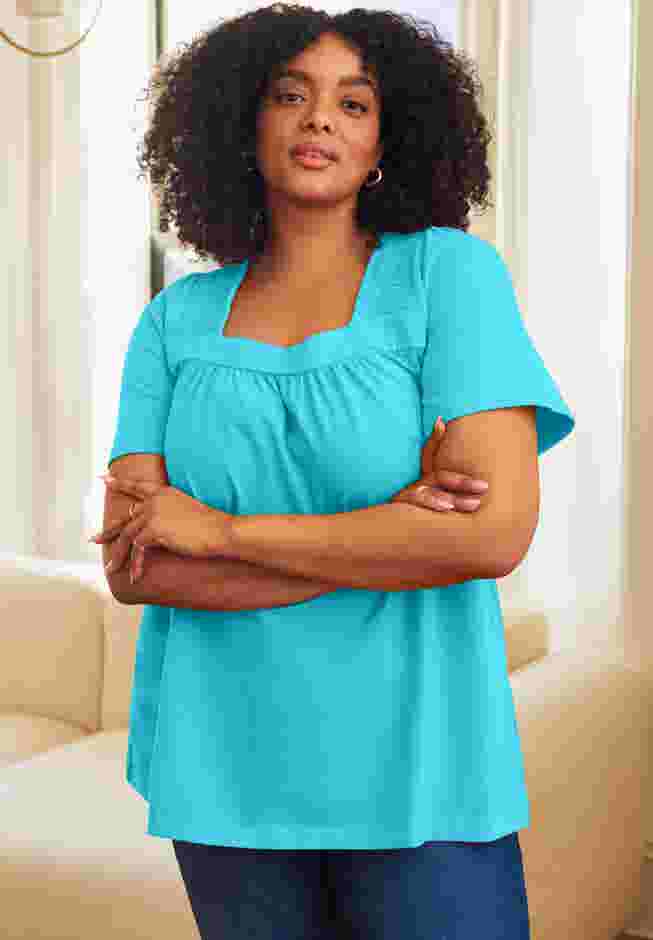 Smocked Squareneck Top image number 1