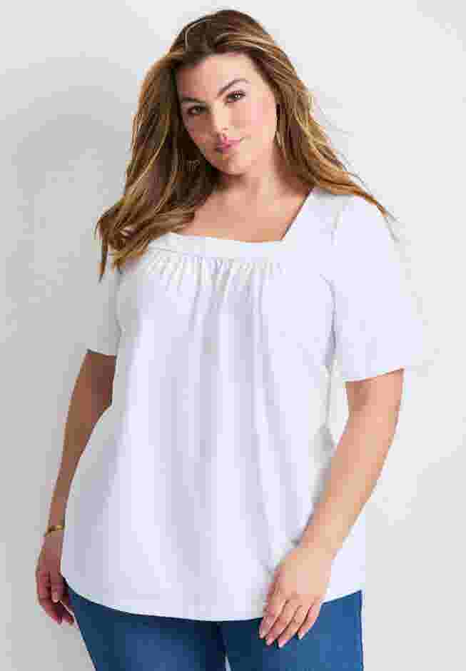 Smocked Squareneck Top image number 0
