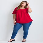 Smocked Squareneck Top image number null