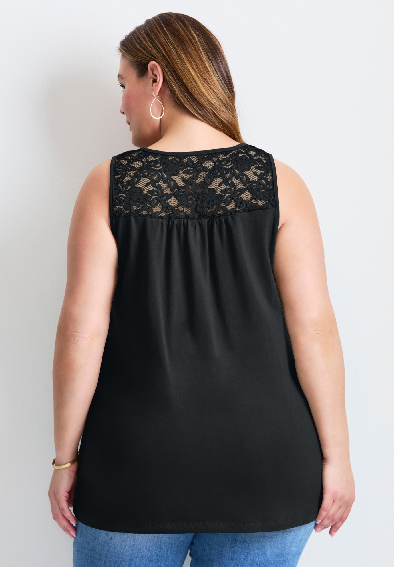 Lace Yoke Detail Tank image number 1