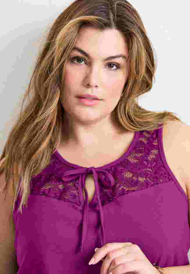 Lace Yoke Detail Tank image number 3