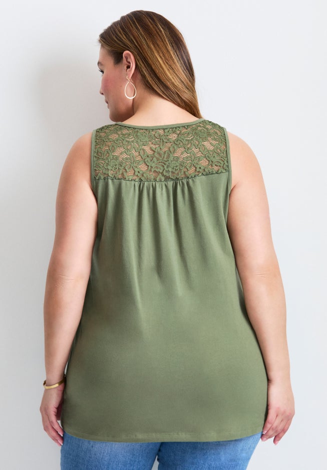 Lace Yoke Detail Tank image number 1