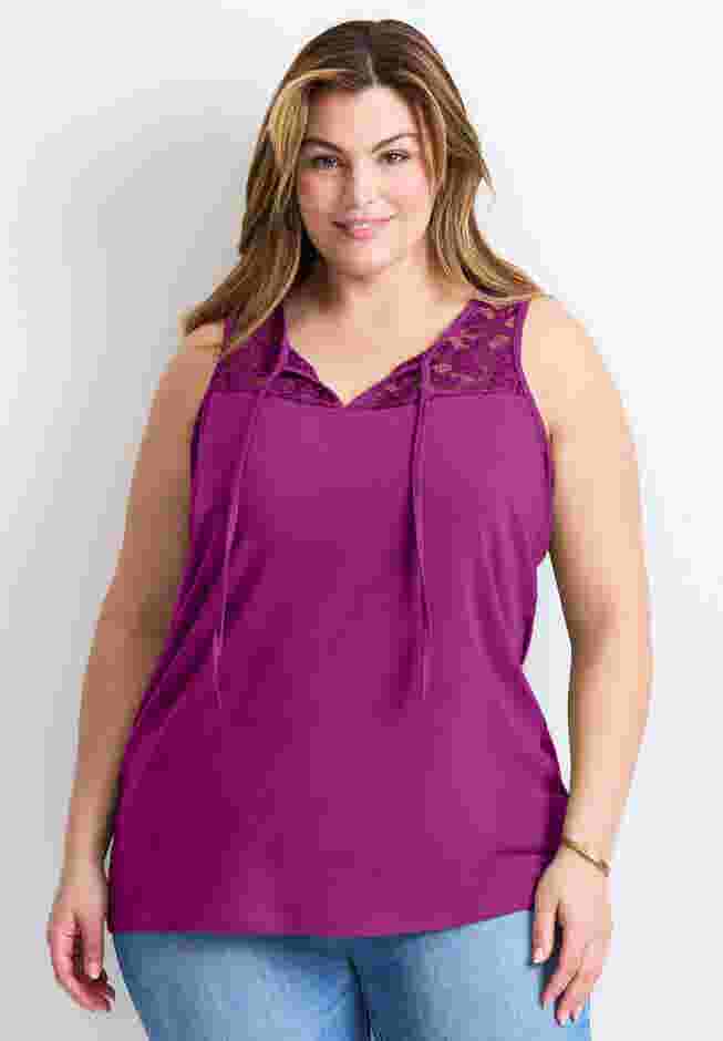 Lace Yoke Detail Tank image number 0
