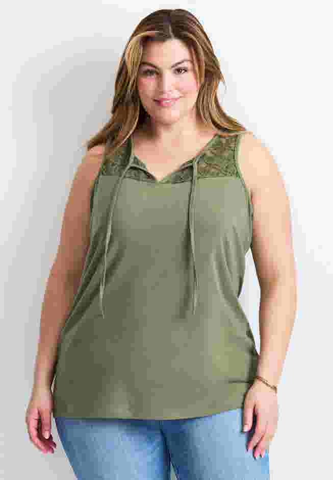 Lace Yoke Detail Tank image number 0