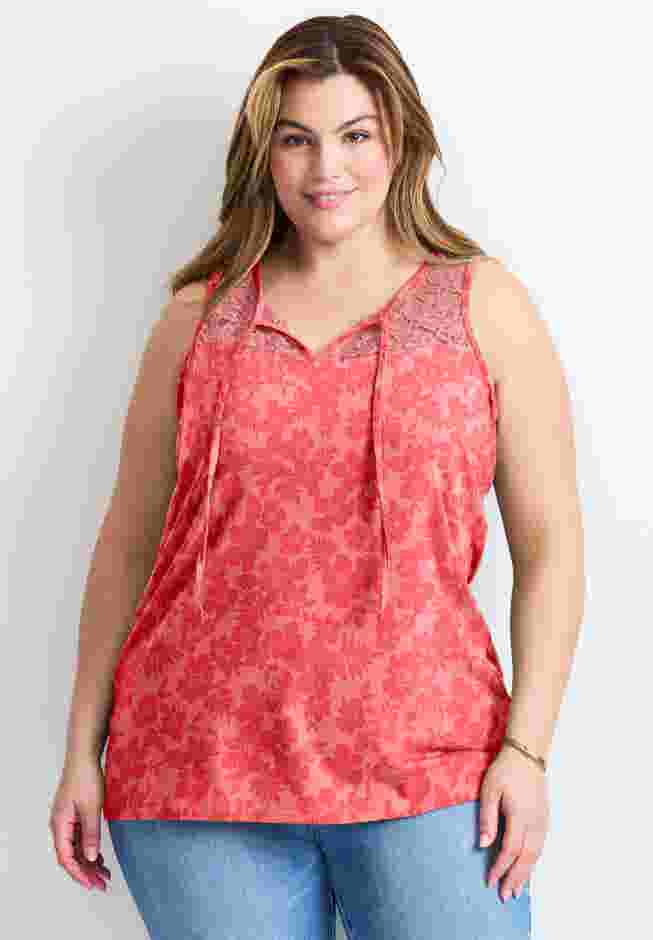 Lace Yoke Detail Tank image number 0