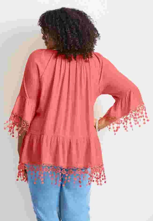  Crochet Fringe Trim Tunic image number 1