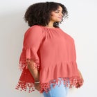  Crochet Fringe Trim Tunic image number null