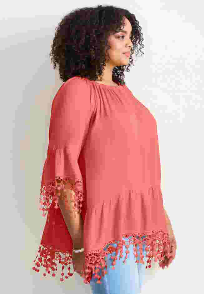  Crochet Fringe Trim Tunic image number 2