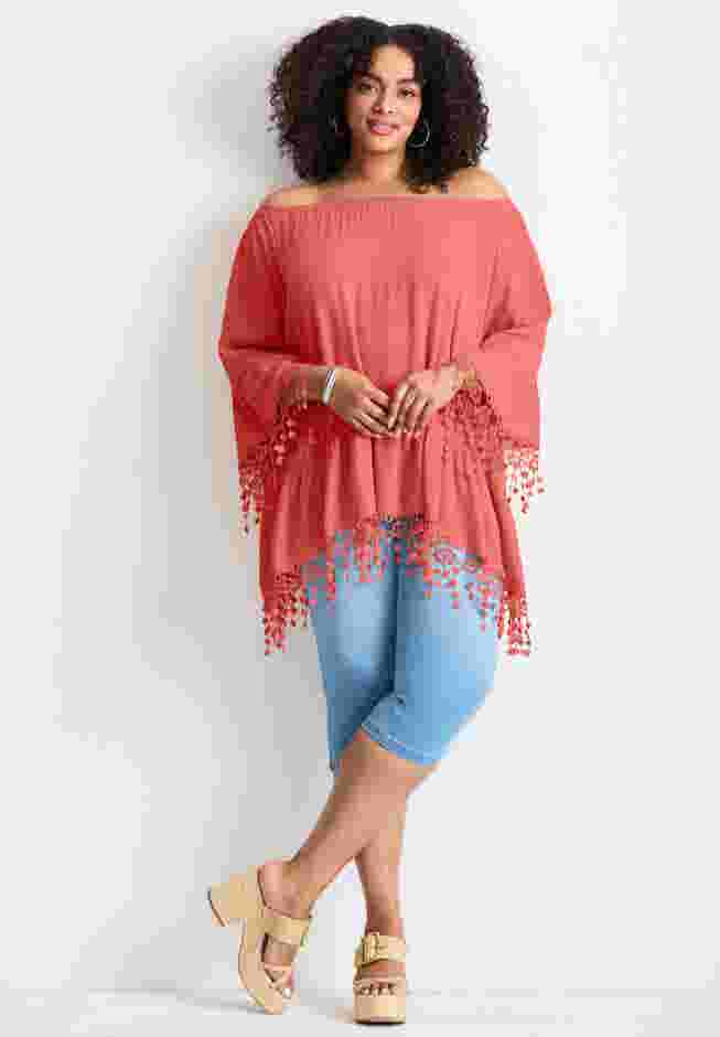 Crochet Fringe Trim Tunic image number 4