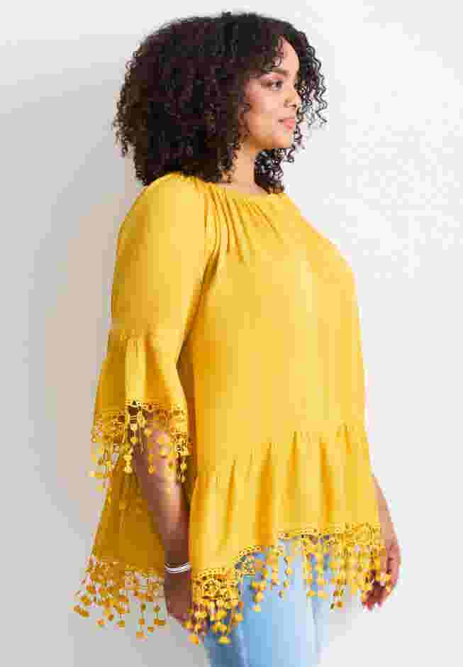  Crochet Fringe Trim Tunic image number 2