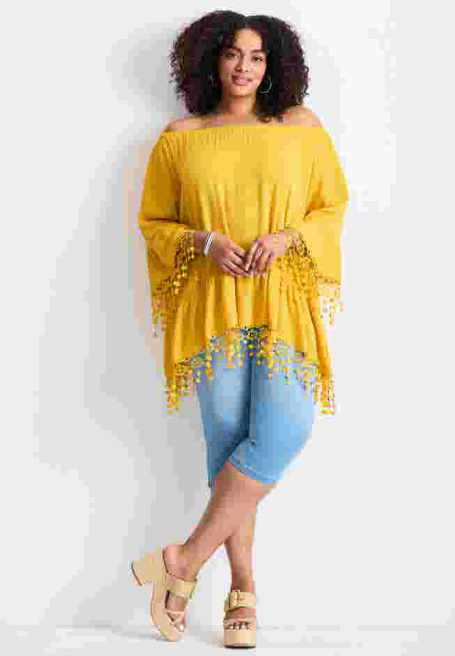  Crochet Fringe Trim Tunic image number 4