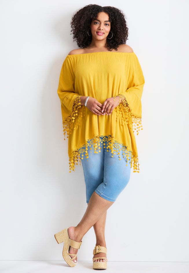 Crochet Fringe Trim Tunic image number 4