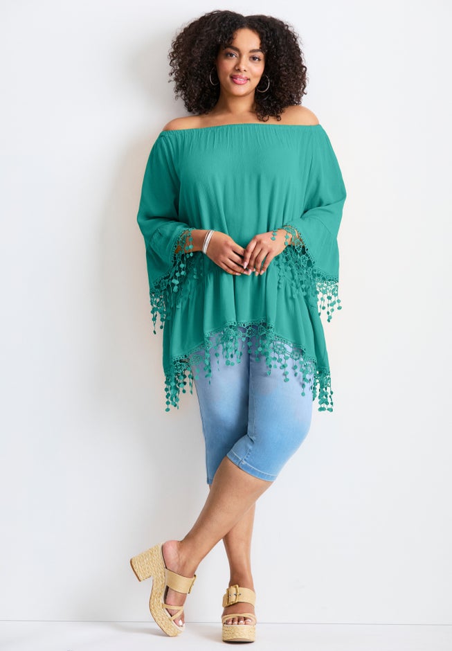 Crochet Fringe Trim Tunic image number 4