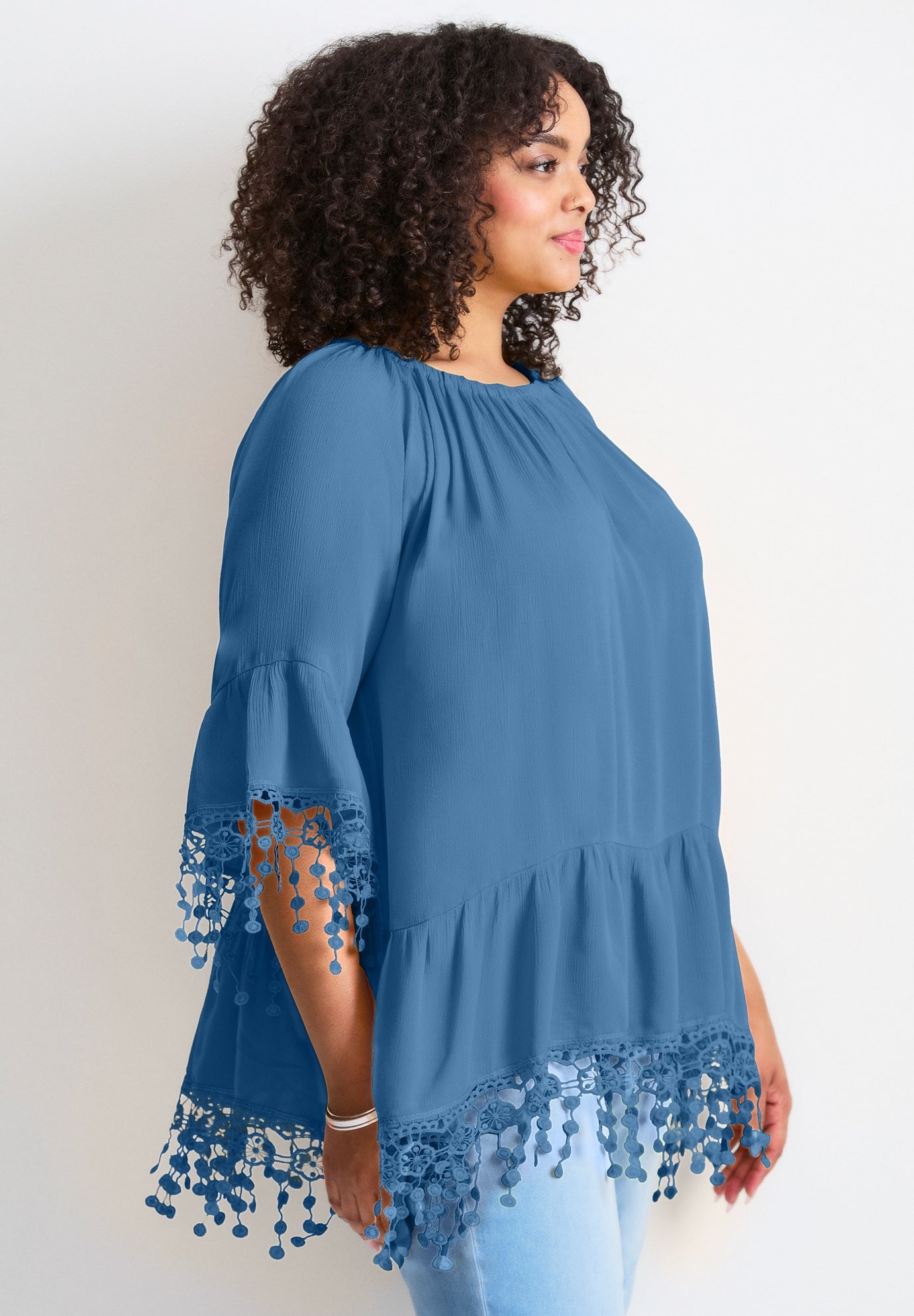  Crochet Fringe Trim Tunic image number 2