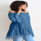 Crochet Fringe Trim Tunic image number null