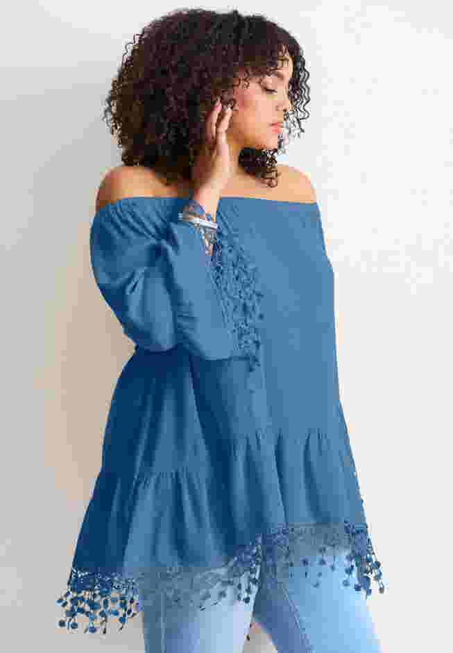  Crochet Fringe Trim Tunic image number 3