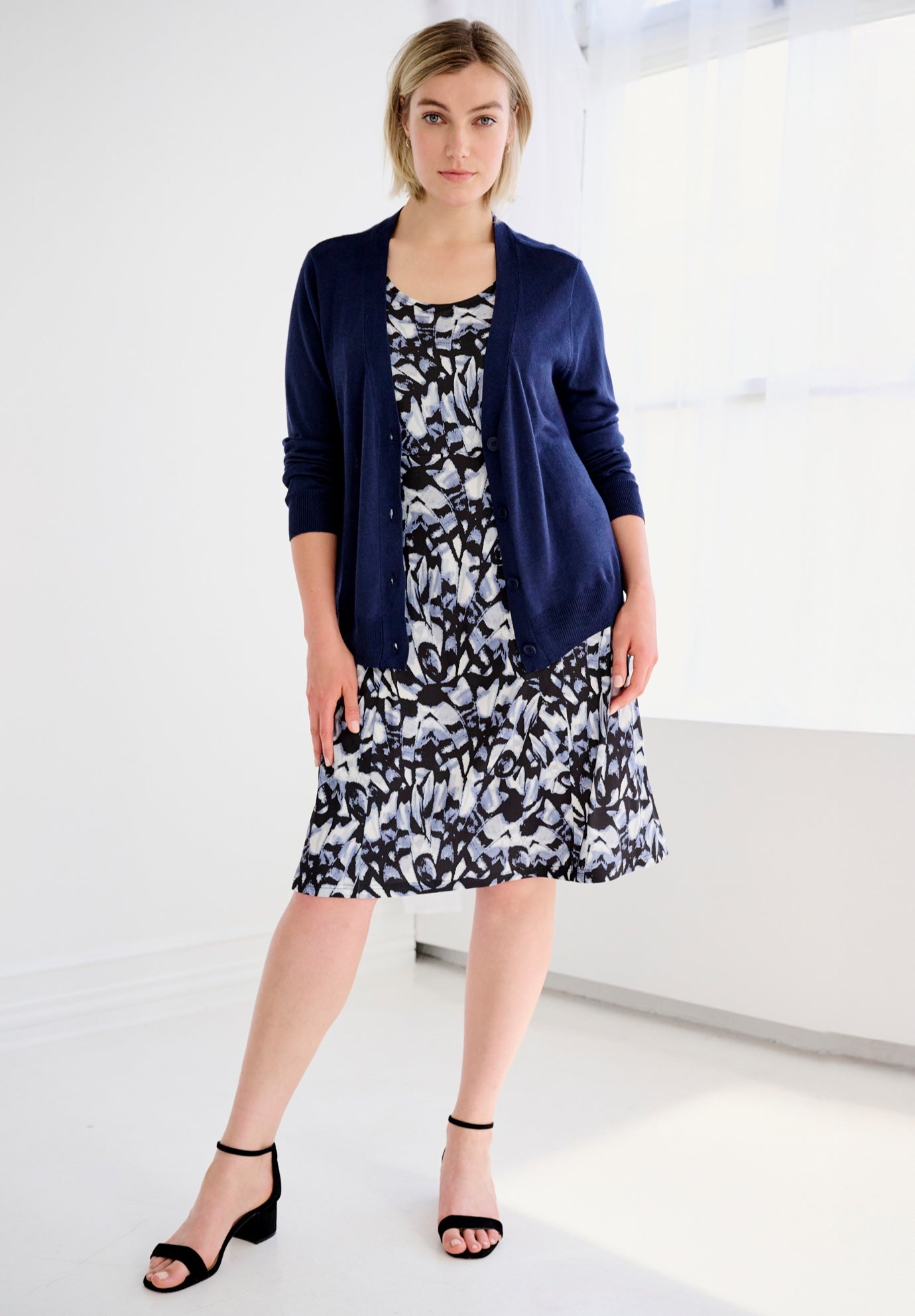 Sleeveless Knit Fit and Flare Knit Dress image number 1