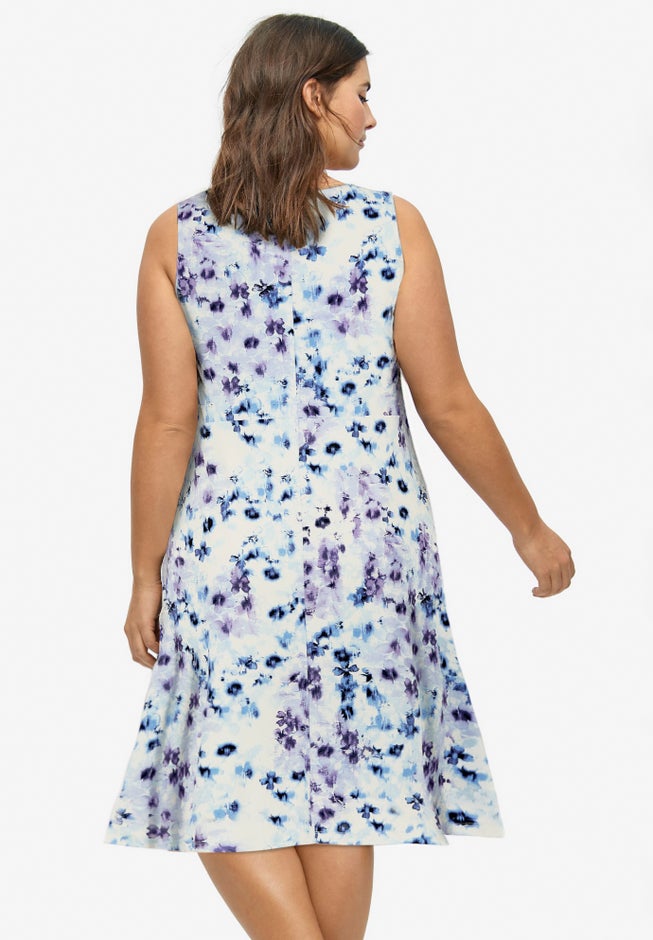 Sleeveless Knit Fit and Flare Knit Dress image number 1