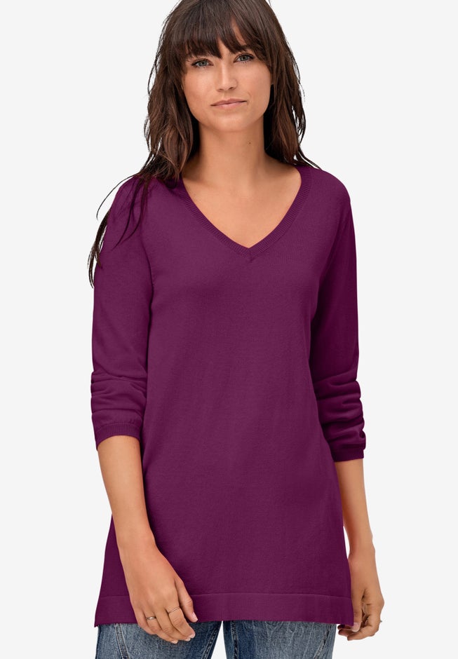 V-Neck Sweater Tunic image number 0
