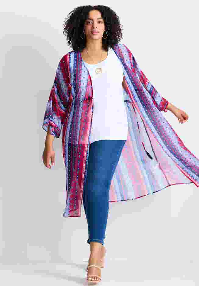 Tie-Front Duster Kimono image number 3
