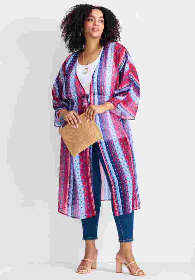 Tie-Front Duster Kimono image number 4