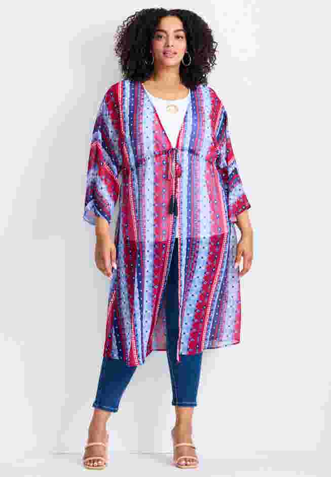 Tie-Front Duster Kimono image number 0