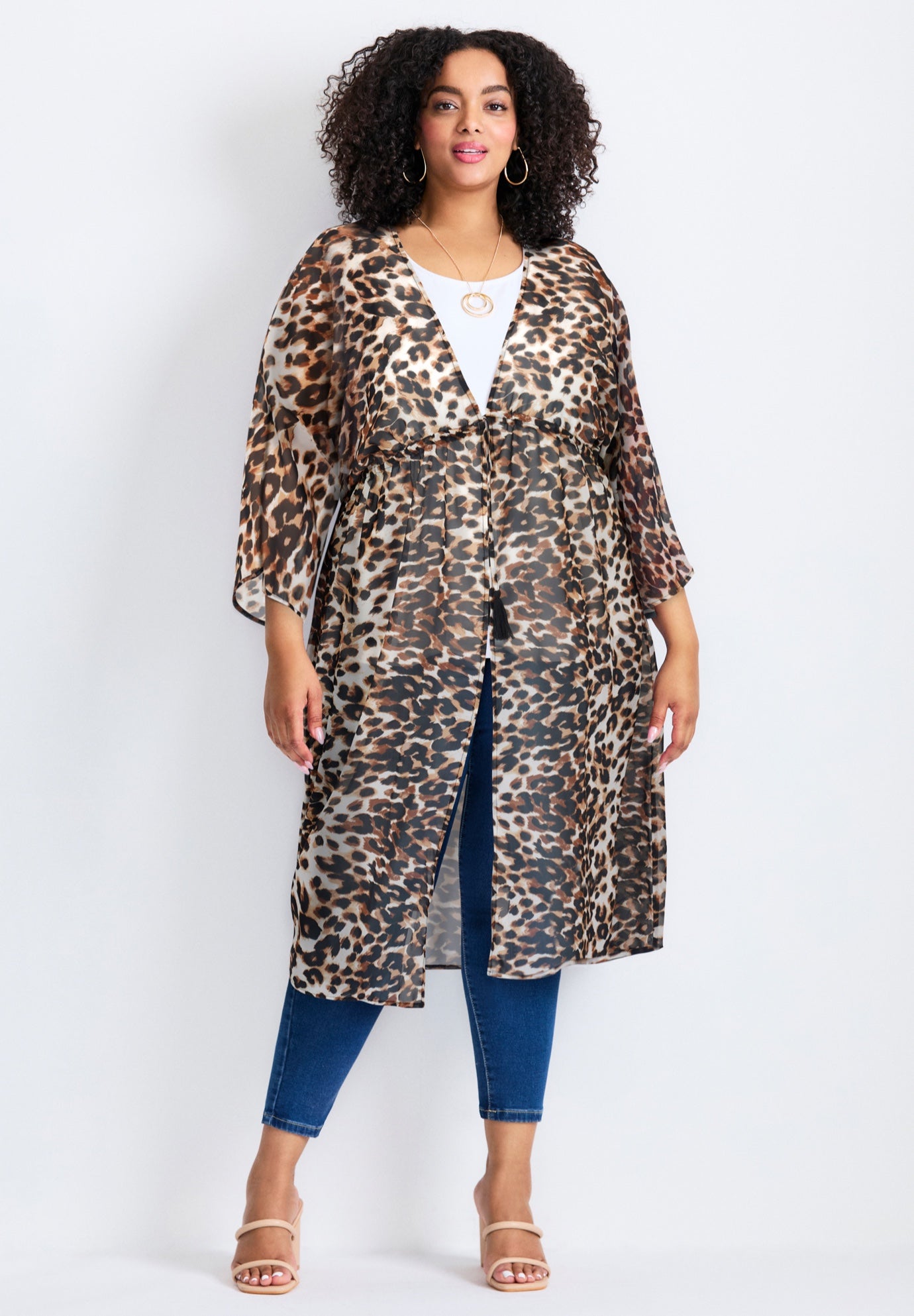 Tie-Front Duster Kimono image number 0