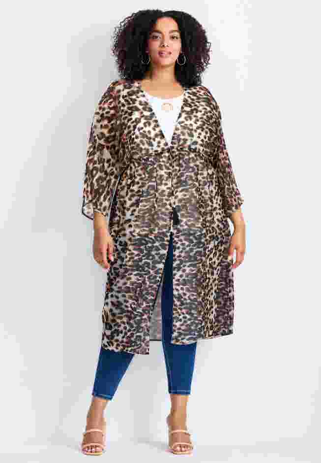 Tie-Front Duster Kimono image number 0