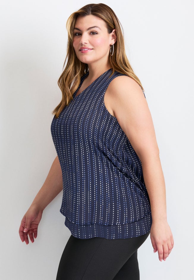 Sleeveless Double Layer Swing Tank image number 2