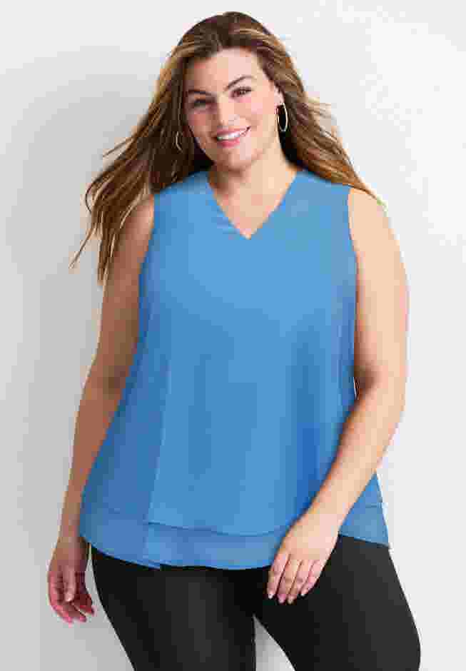 Sleeveless Double Layer Swing Tank image number 0