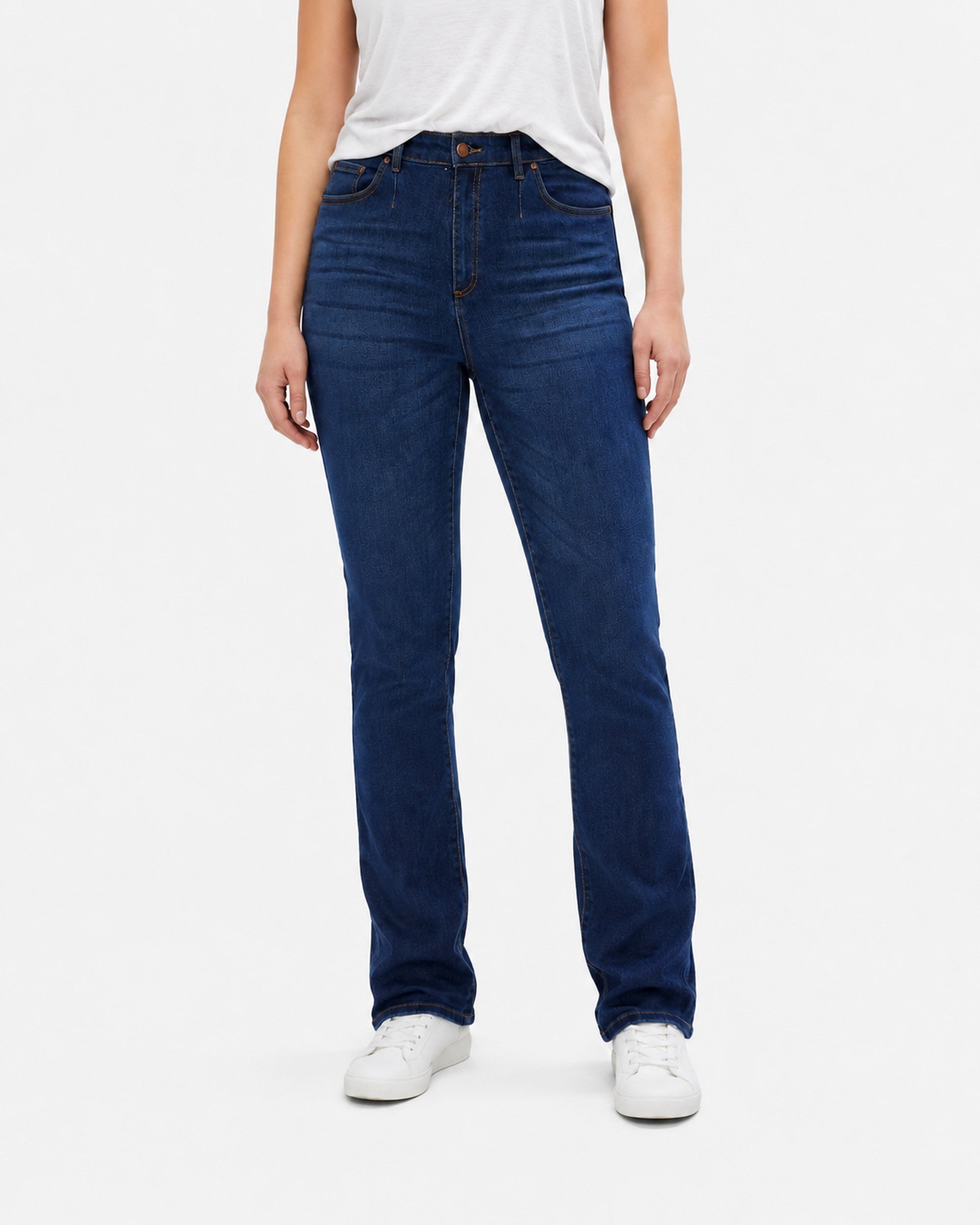 Stretch Mid-rise Adjustable Waist Straight Jean image number 0