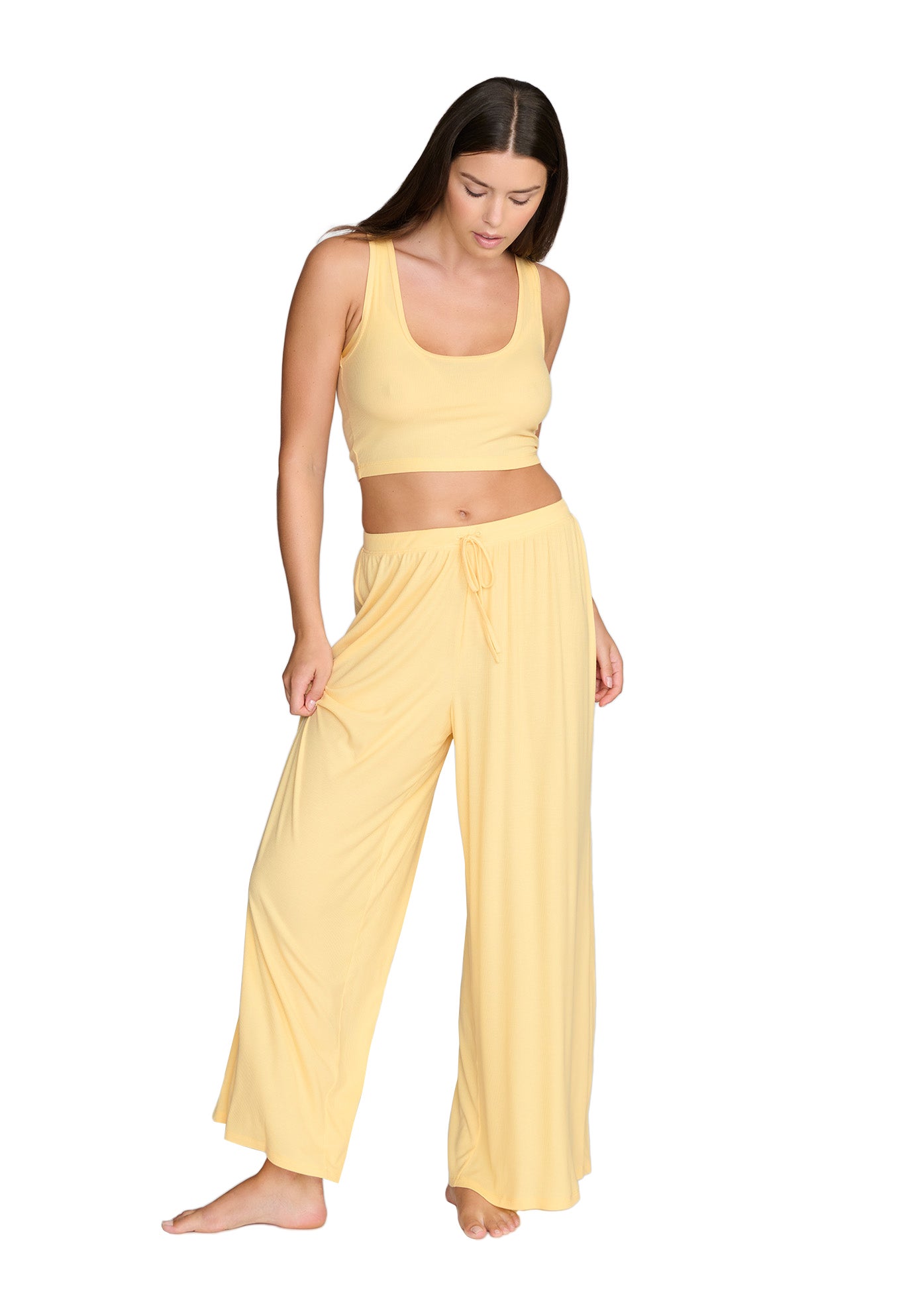 The Drawstring Pant - Modal Silk Rib image number 1