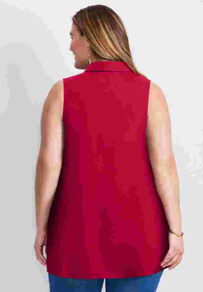 Zip Neck Hi-Low Shirt image number 1