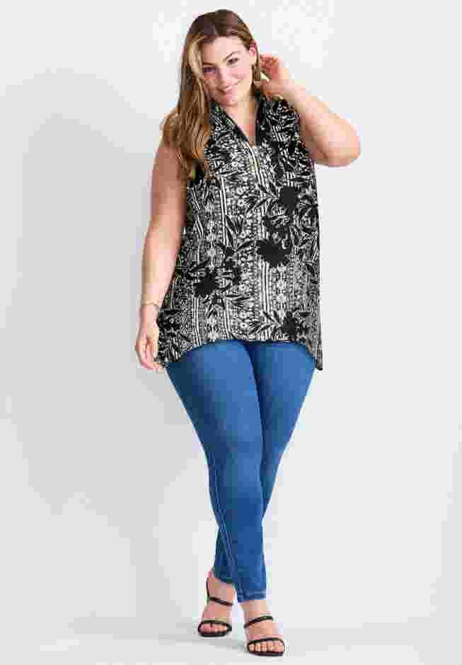 Zip Neck Hi-Low Shirt image number 0