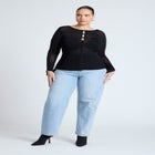 Button Detail Boatneck Sweater image number null