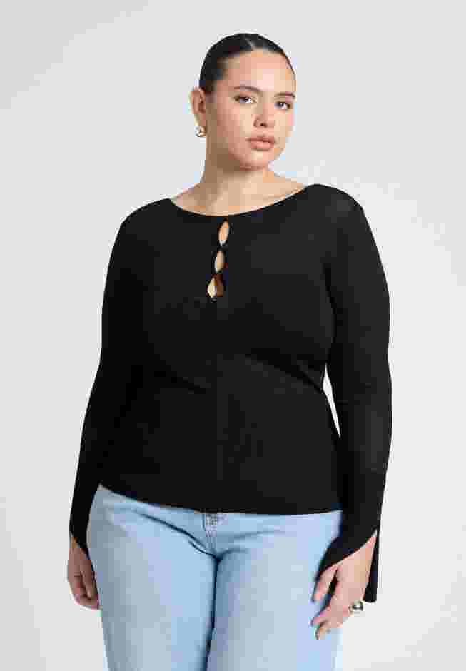 Button Detail Boatneck Sweater image number 0