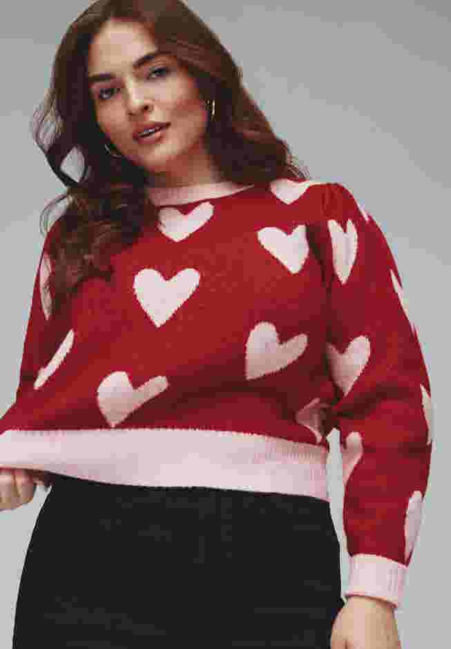  Heart Intarsia Cropped Sweater image number 0